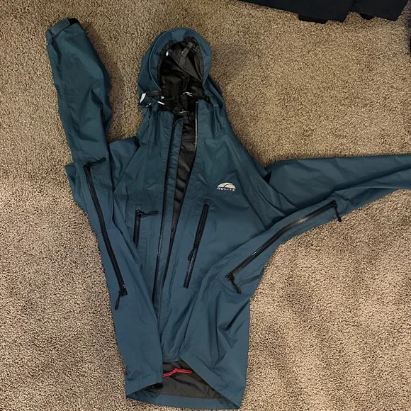 Men's Hooded Windbreaker Jacket in Dark Teal by Golite